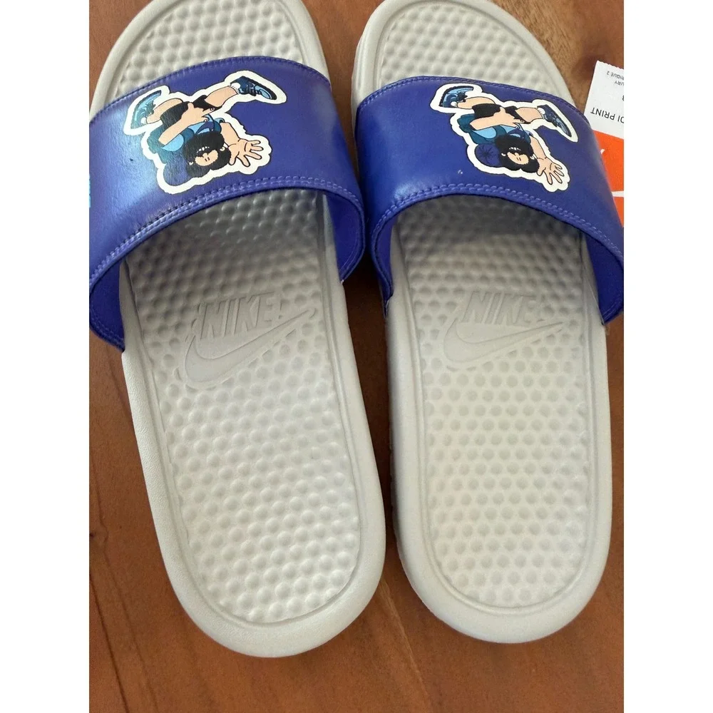 Nike Benassi JDI Slides Sandal Blue Fury Hiker 631261-038 Men's 7